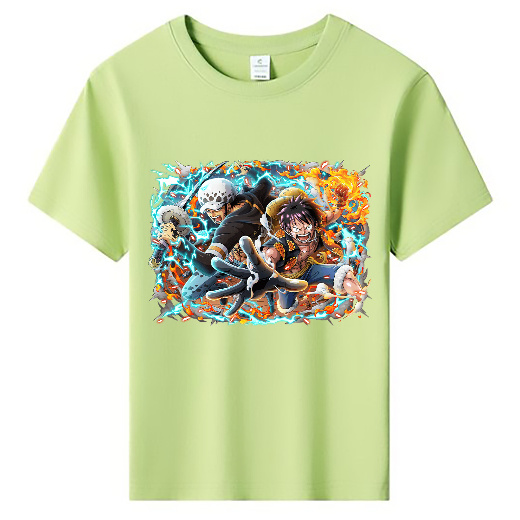 ワンピース モンキー・D・ルフィ ONE PIECE Monkey D. Luffy 綿100％キッズTシャツ（フロントプリント）